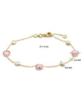 14K Geelgoud Armband Roze Robijn En Roze Opaal 17 - 19 Cm 4028521 - PansiteNederland.nl