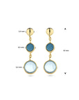 14K Geelgoud Oorhangers Blauw Topaas En London Blue Topaas 4028522 - PansiteNederland.nl