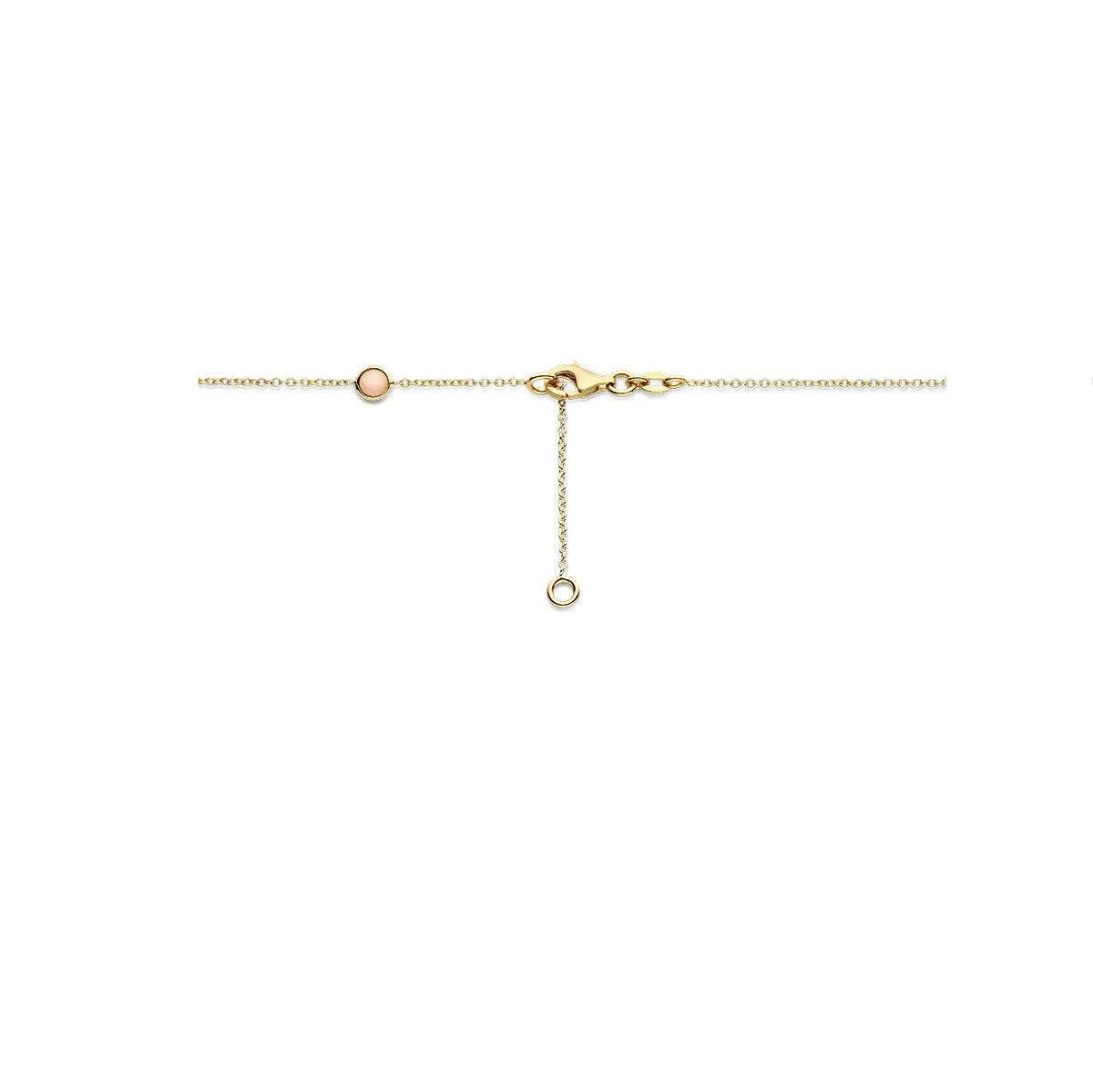 Fantasy Collection Collier roze robijn en roze opaal 42 - 45 cm 14K geelgoud
