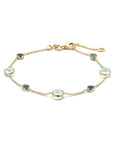 14K Geelgoud Armband Blauw Topaas En London Blue Topaas 17 - 19 Cm 4028524 - PansiteNederland.nl
