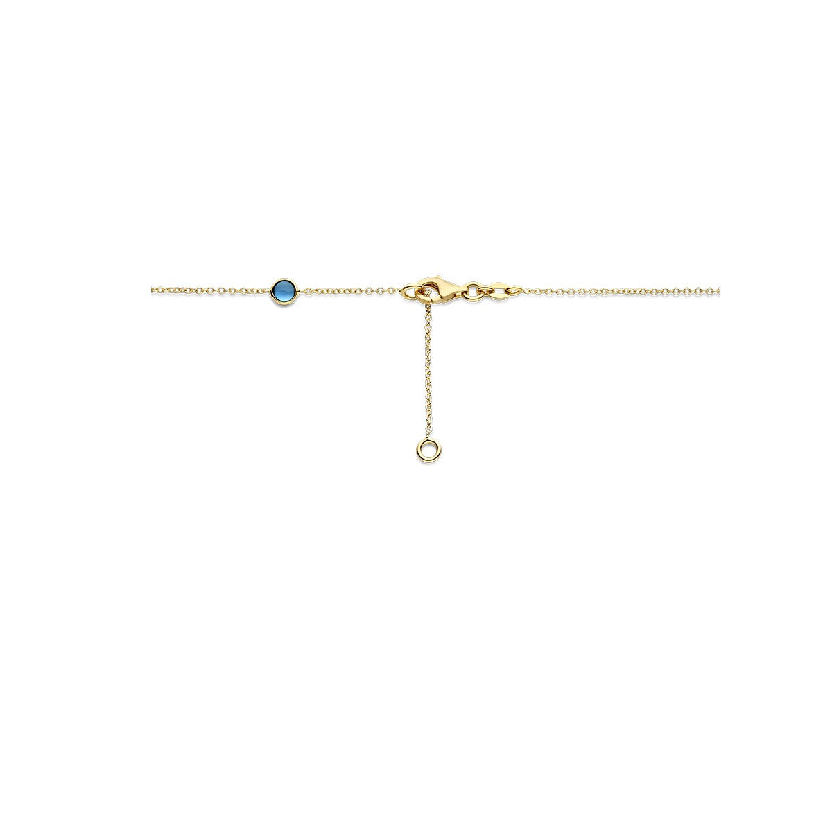 Fantasy Collection Collier blauw topaas en london blue topaas 42 - 45 cm 14K geelgoud