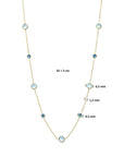 14K geelgoud collier blauw topaas en london blue topaas 42 - 45 cm 4028525 - PansiteNederland.nl