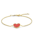 14K Geelgoud Armband Hart Rode Epoxy 1,5 Mm 16 - 18 Cm 4028544 - PansiteNederland.nl