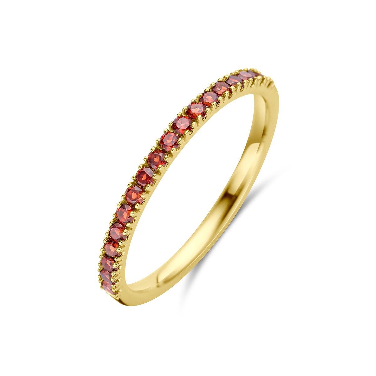 Fantasy Collection Ring met geboortesteen granaat januari 14K geelgoud