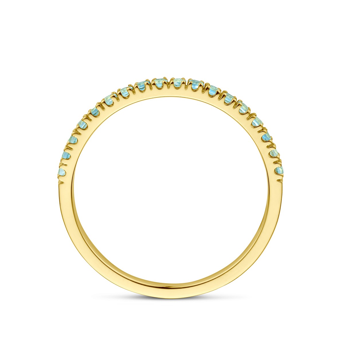 Fantasy Collection Ring met geboortesteen aquamarijn maart 14K geelgoud