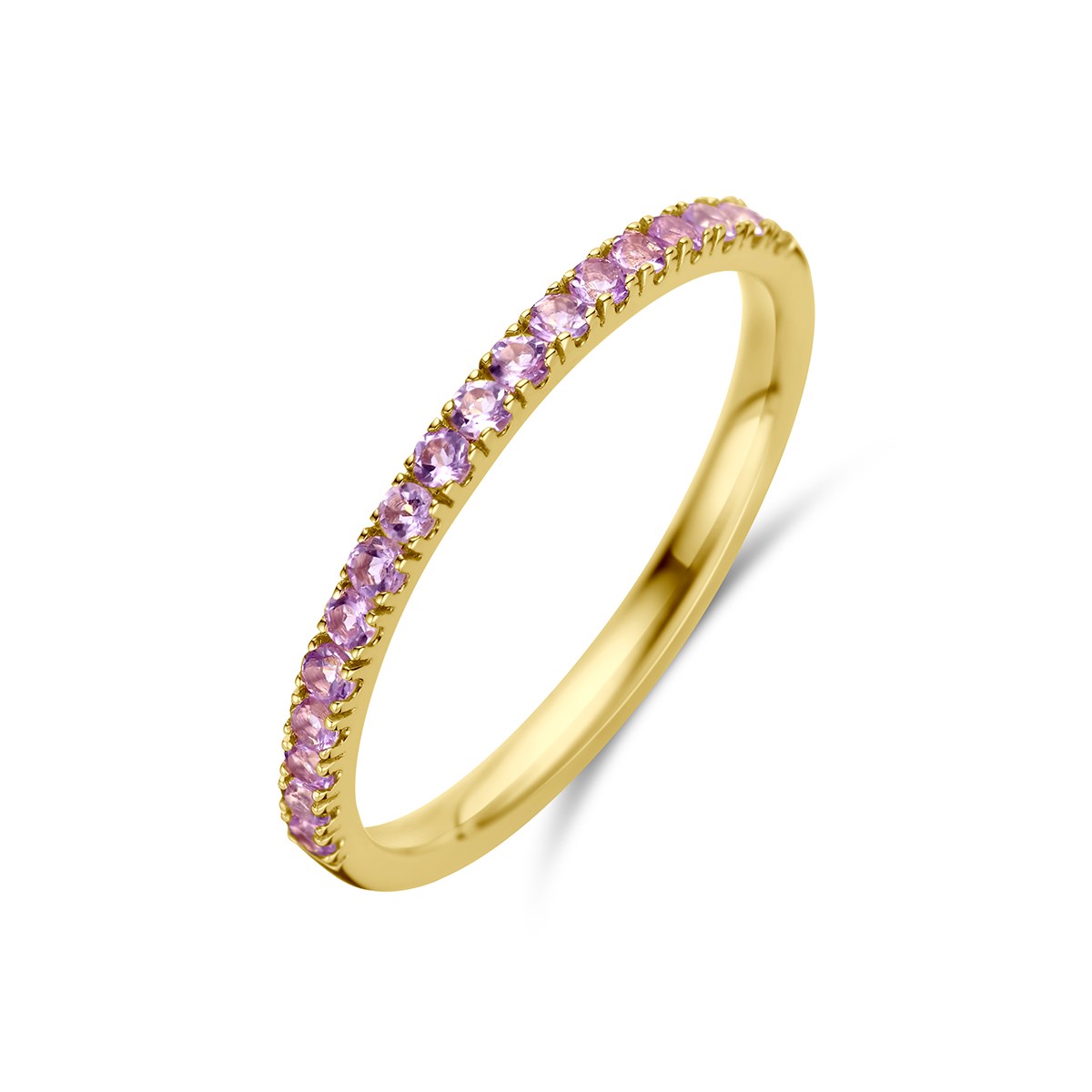 Fantasy Collection Ring met geboortesteen licht amethist juni 14K geelgoud