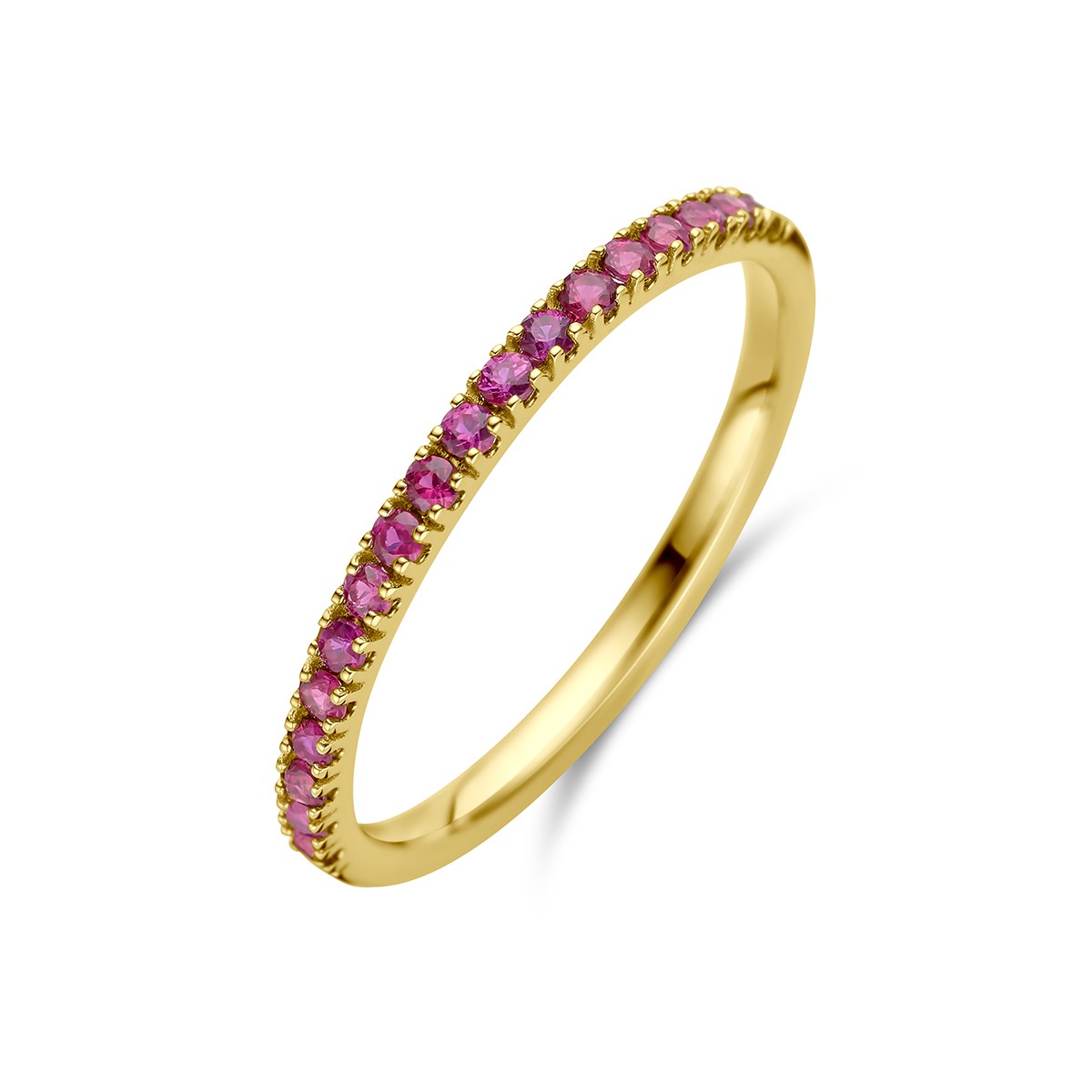 Fantasy Collection Ring met geboortesteen robijn juli 14K geelgoud