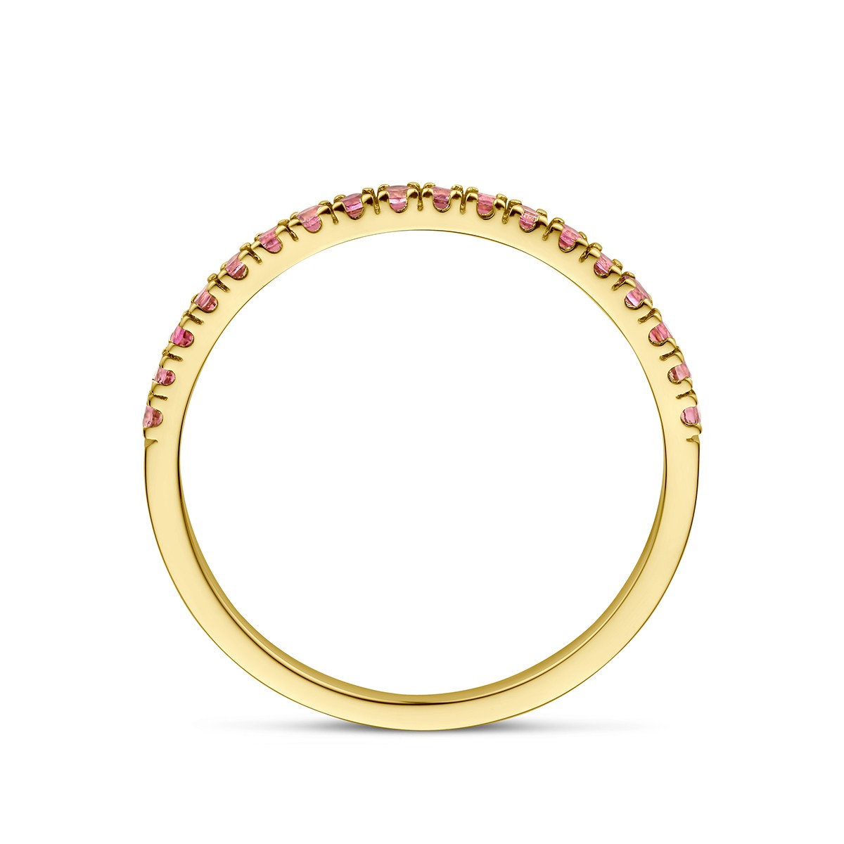 Fantasy Collection Ring met geboortesteen roze toermalijn oktober 14K geelgoud