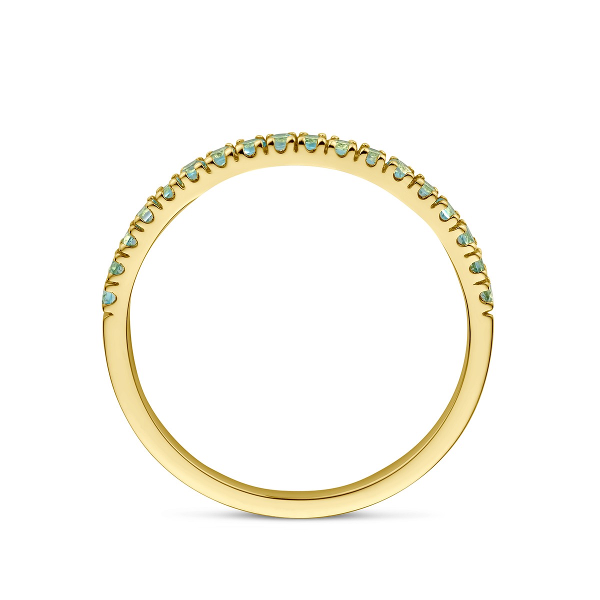 Fantasy Collection Ring met geboortesteen blauw topaas december 14K geelgoud