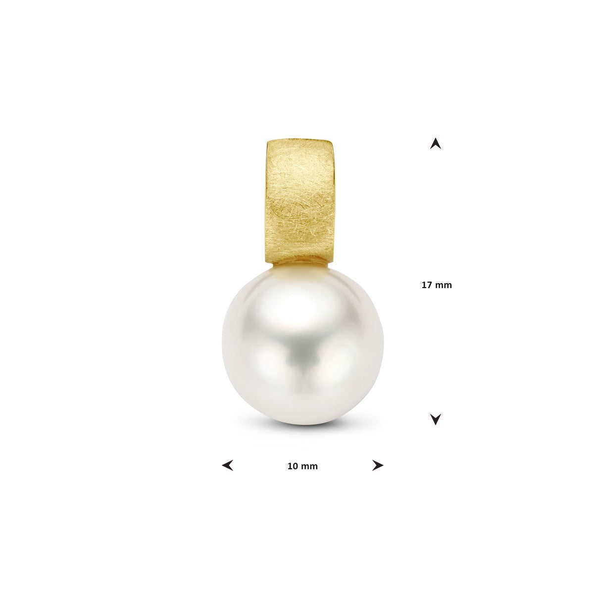 Fantasy Collection Hanger parel gescratcht 14K geelgoud