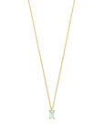 14K geelgoud collier blauw topaas 41 - 43 - 45 cm 4028704 - PansiteNederland.nl