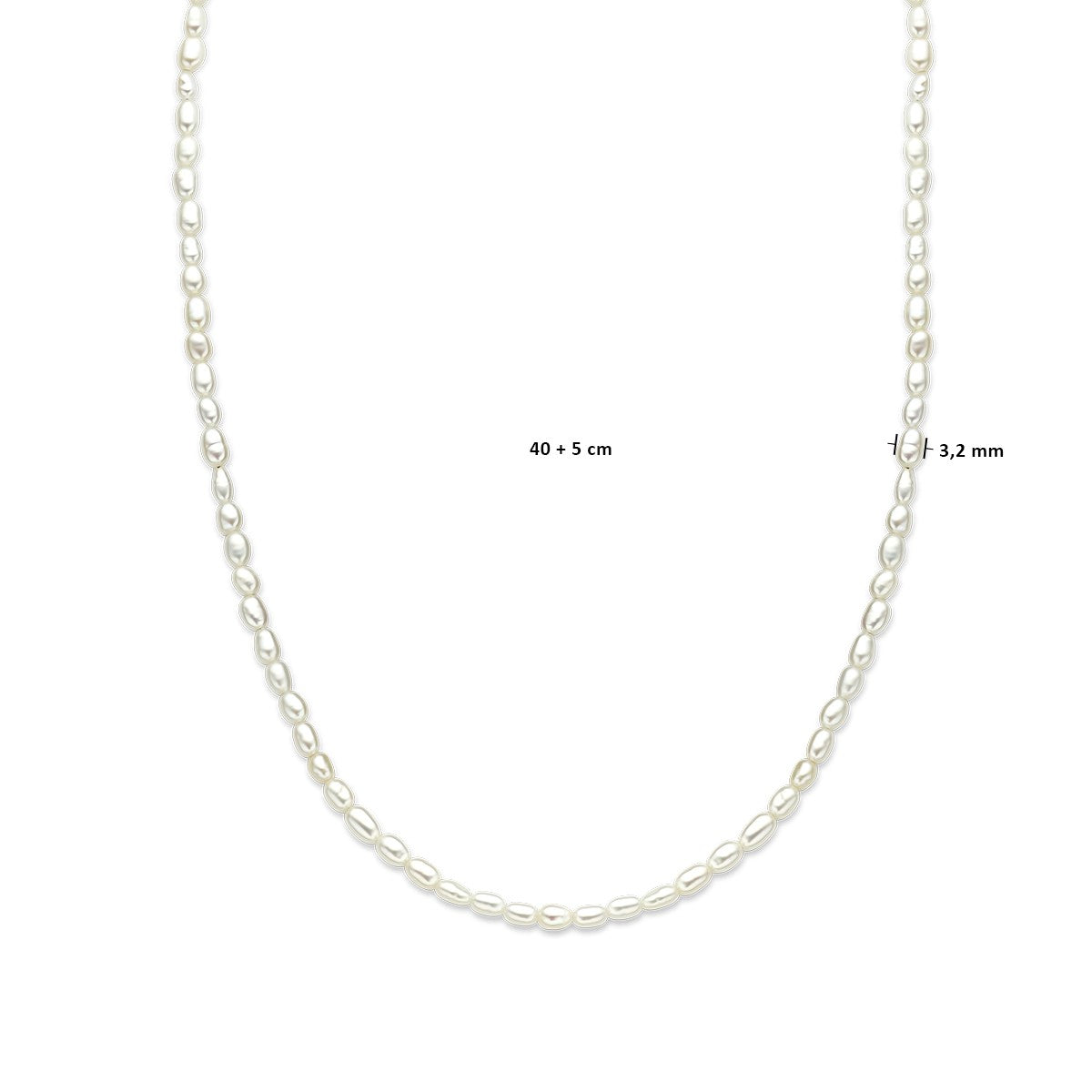 Fantasy Collection Collier parels 3,2 mm 40 + 5 cm 14K geelgoud
