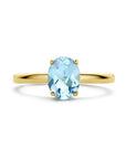 14K Geelgoud Ring Blauw Topaas 4028718 - PansiteNederland.nl