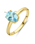 14K Geelgoud Ring Blauw Topaas 4028718 - PansiteNederland.nl