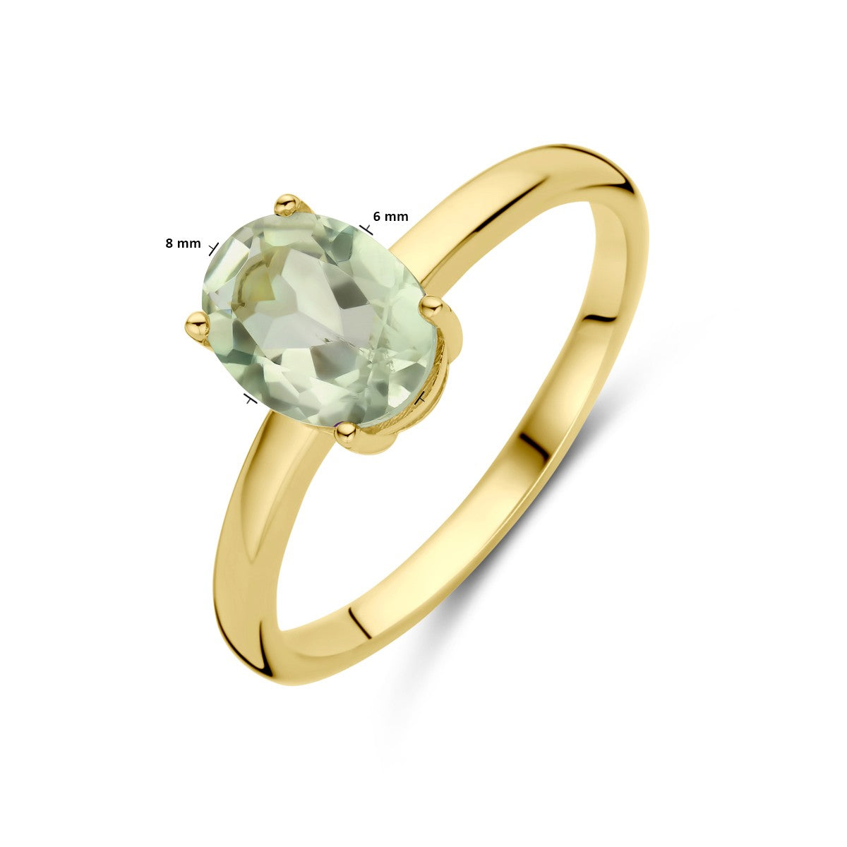 Fantasy Collection Ring groen amethist 14K geelgoud
