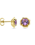 14K Geelgoud Oorknoppen Amethist 4028741 - PansiteNederland.nl