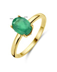 14K Geelgoud Ring Groen Agaat 4028760 - PansiteNederland.nl