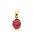 14K geelgoud hanger fuchsia kwarts 4028789 - PansiteNederland.nl