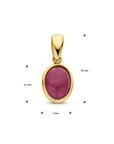 14K geelgoud hanger fuchsia kwarts 4028789 - PansiteNederland.nl