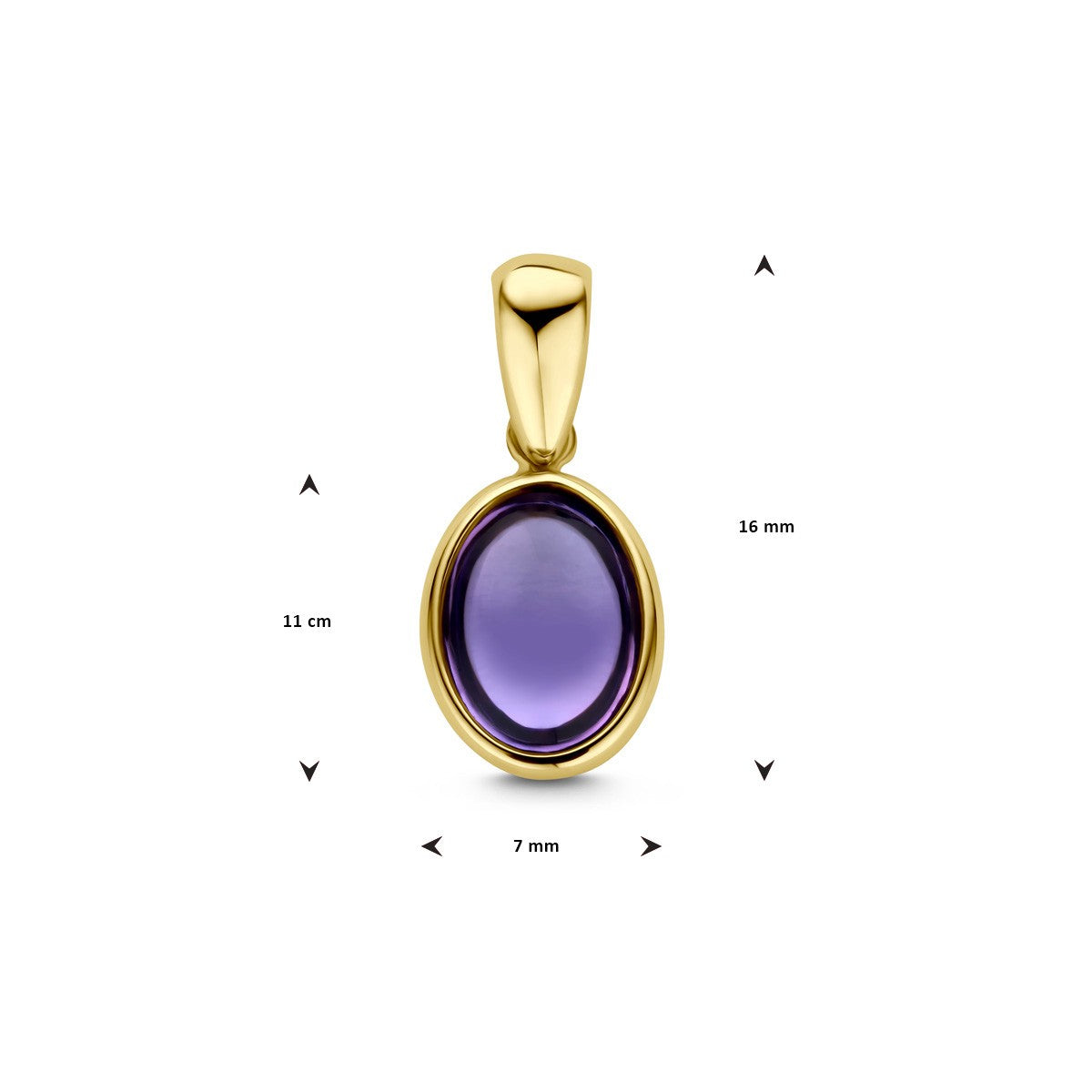 Fantasy Collection Hanger amethist 14K geelgoud