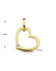 14K geelgoud hanger hart en diamant 0.01ct h p1 4028836 - PansiteNederland.nl