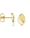 Gouden oorknoppen poli/mat diamant 0.03ct (2x 0.015ct) h si - PSN4028856 - PansiteNederland.nl