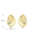 Gouden oorknoppen poli/mat diamant 0.03ct (2x 0.015ct) h si - PSN4028856 - PansiteNederland.nl