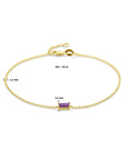 14K Geelgoud Armband Amethist 16,5 - 18 Cm 4028874 - PansiteNederland.nl