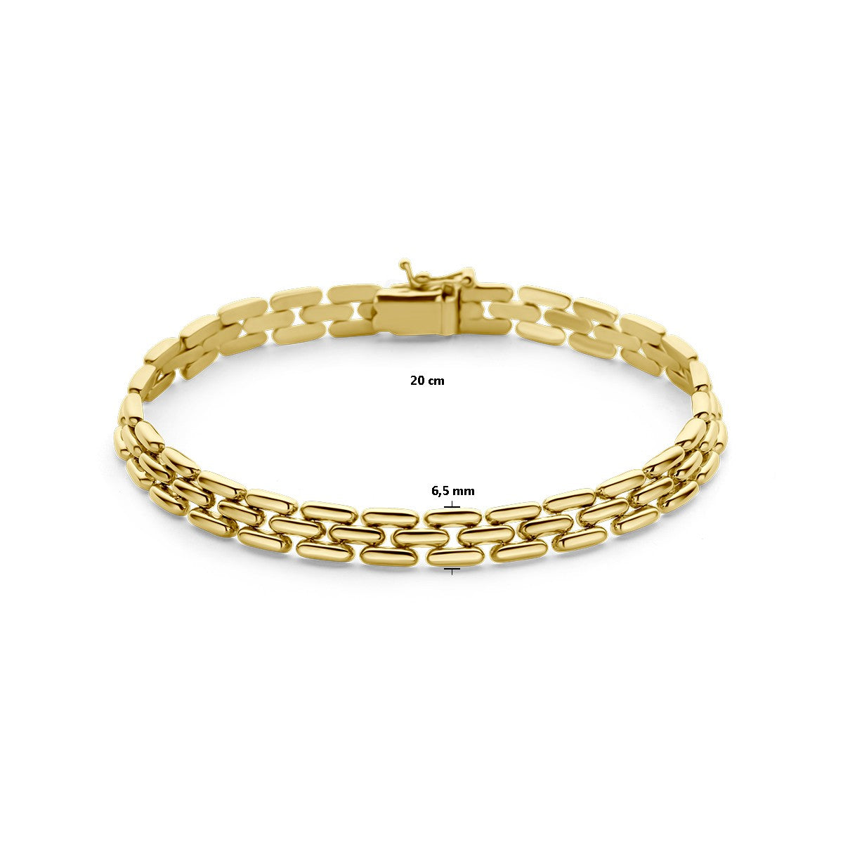 Fantasy Collection Armband panter 6,5 mm 20 cm 14K geelgoud