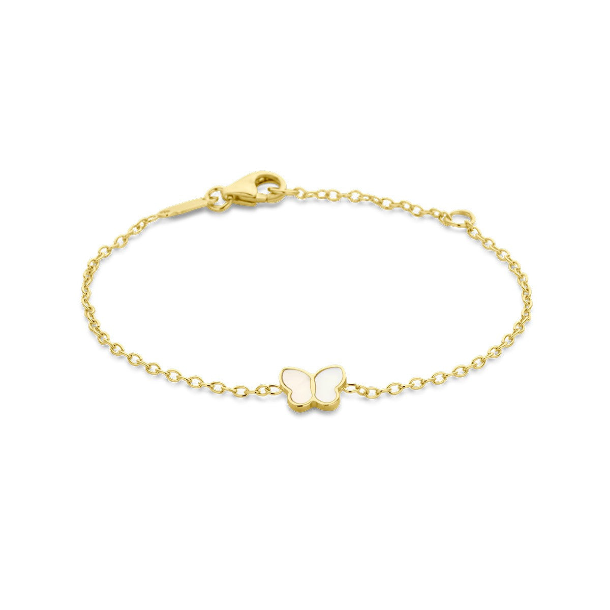Fantasy Collection Armband vlinder parelmoer 14K geelgoud