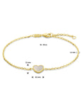 14K Geelgoud Armband Hart Parelmoer 16 - 18 Cm 4028932 - PansiteNederland.nl