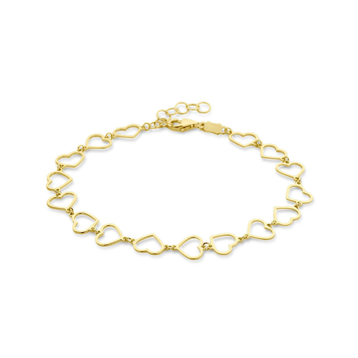 14K Geelgoud Armband Hartjes 16 + 2 Cm 4028933 - PansiteNederland.nl