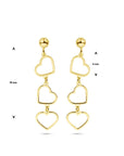 14K Geelgoud Oorhangers Hartjes 4028935 - PansiteNederland.nl