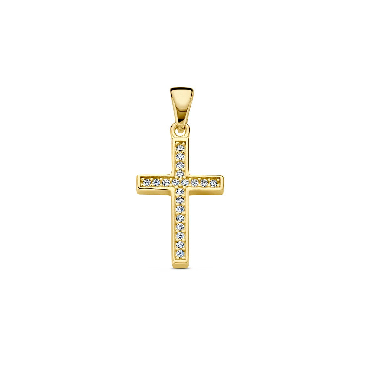 Fantasy Collection Hanger kruis zirkonia 14K geelgoud