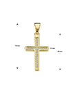 14K geelgoud hanger kruis zirkonia 4029016 - PansiteNederland.nl