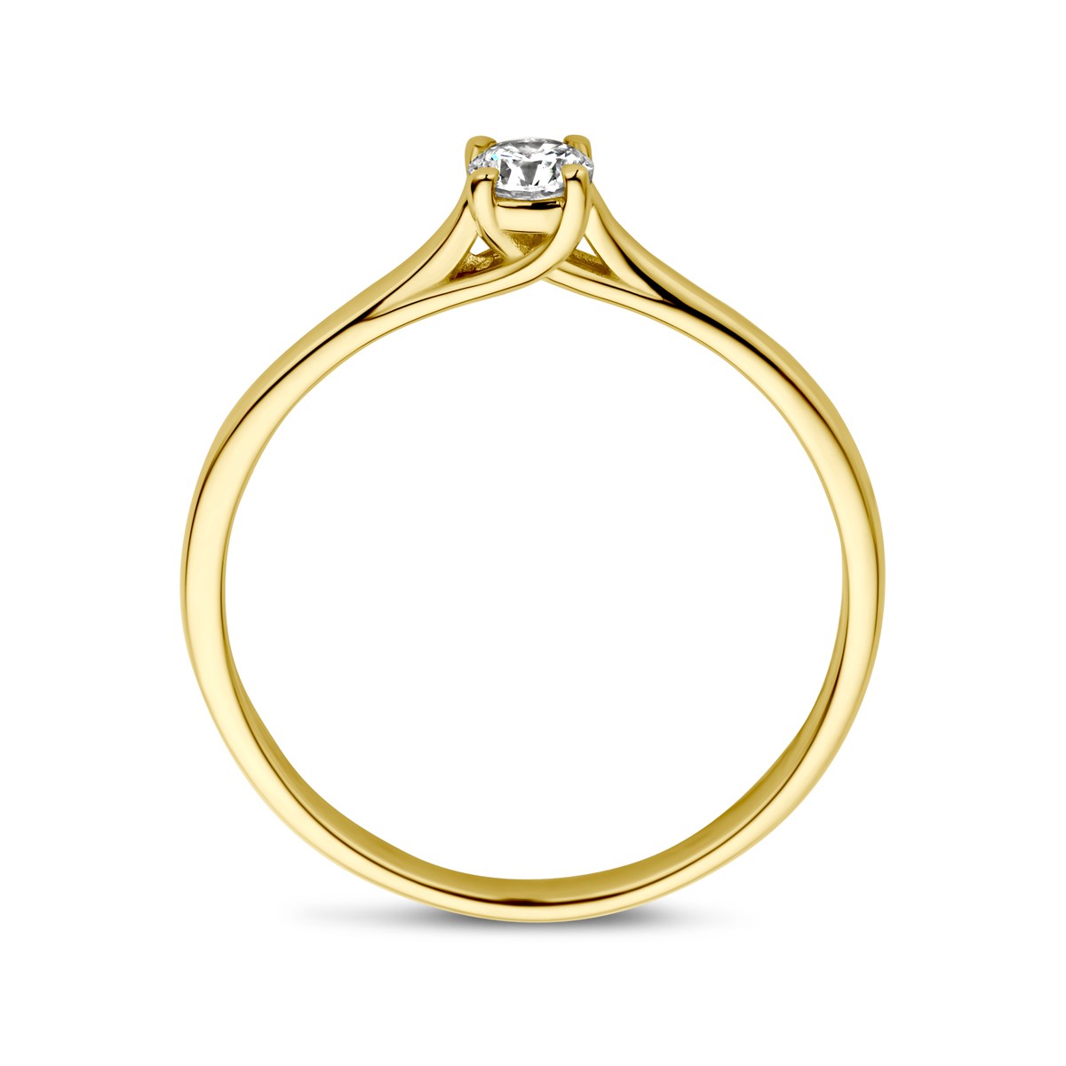 Aanzoeksring diamant 0.15ct h si 14K geelgoud 3,5 mm – 4029111