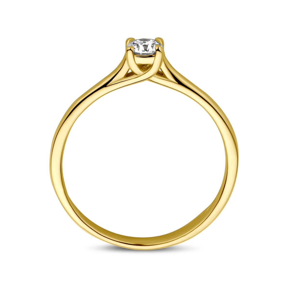 Aanzoeksring diamant 0.20ct h si 14K geelgoud 3,8 mm – 4029115