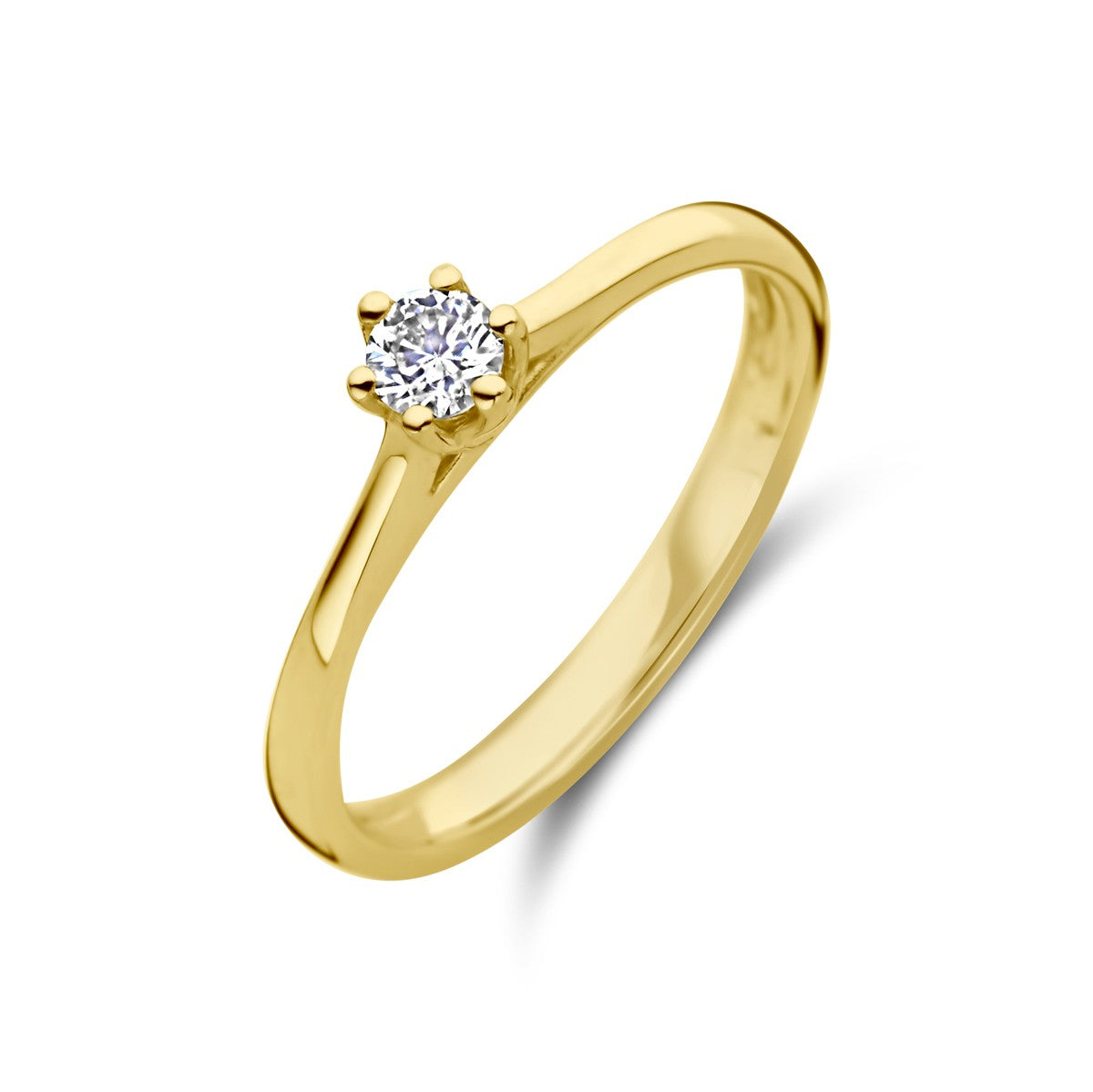 Fantasy Collection Aanzoeksring diamant 0.15ct h si 14K geelgoud