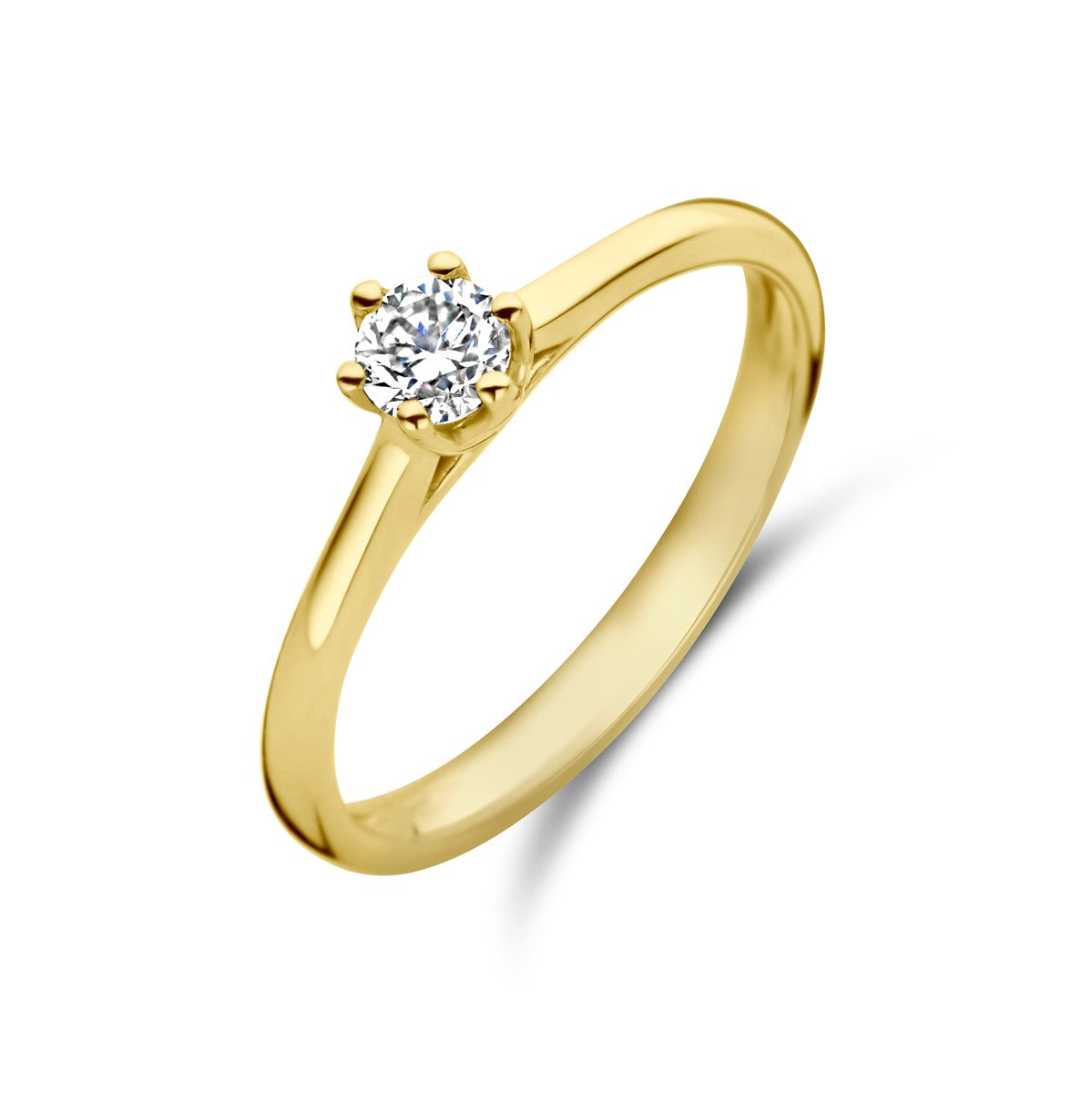 Fantasy Collection Aanzoeksring diamant 0.20ct h si 14K geelgoud