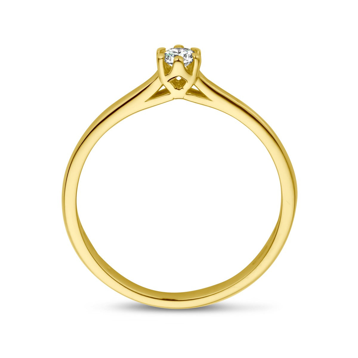 Fantasy Collection Aanzoeksring diamant 0.10ct h si 14K geelgoud