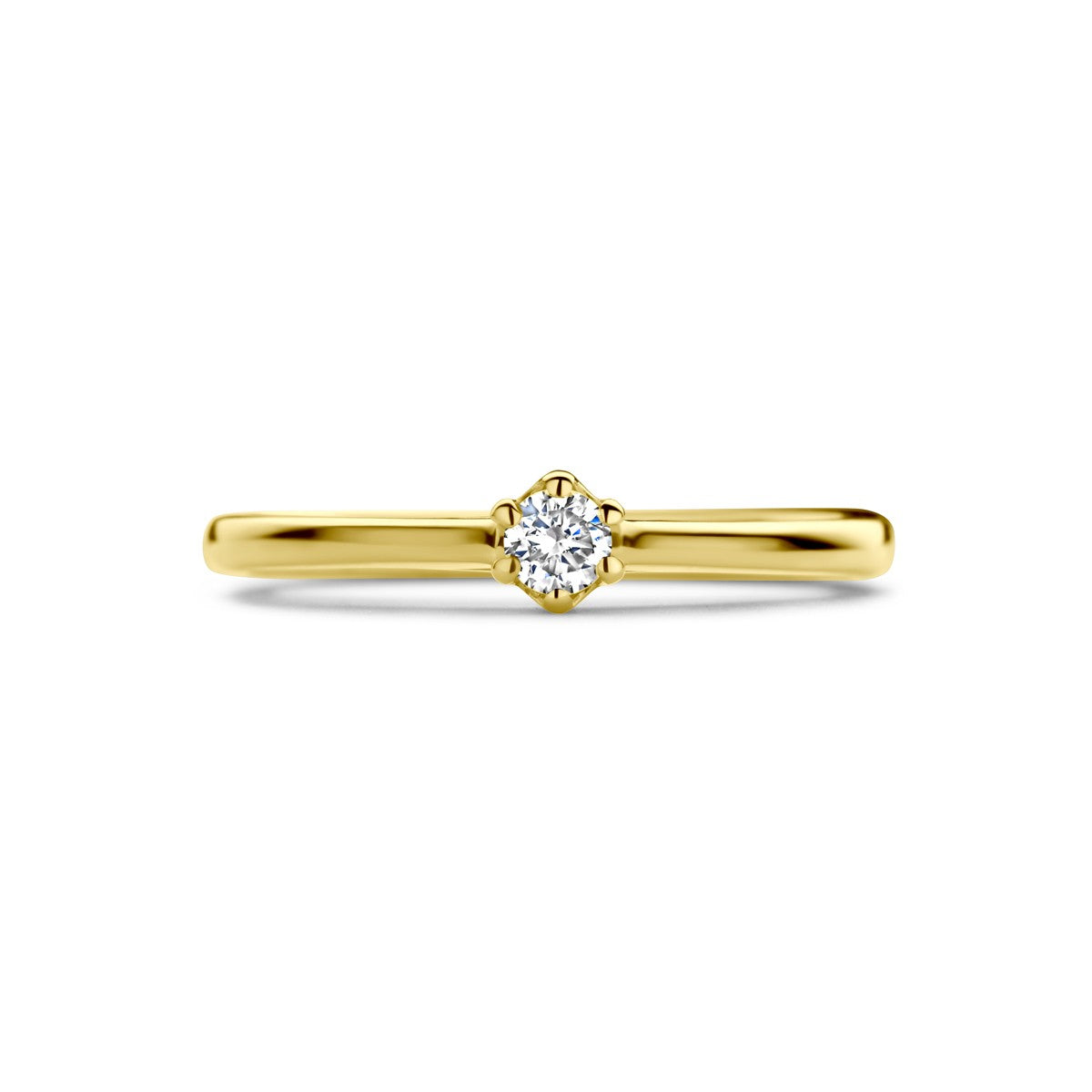 Fantasy Collection Aanzoeksring diamant 0.10ct h si 14K geelgoud