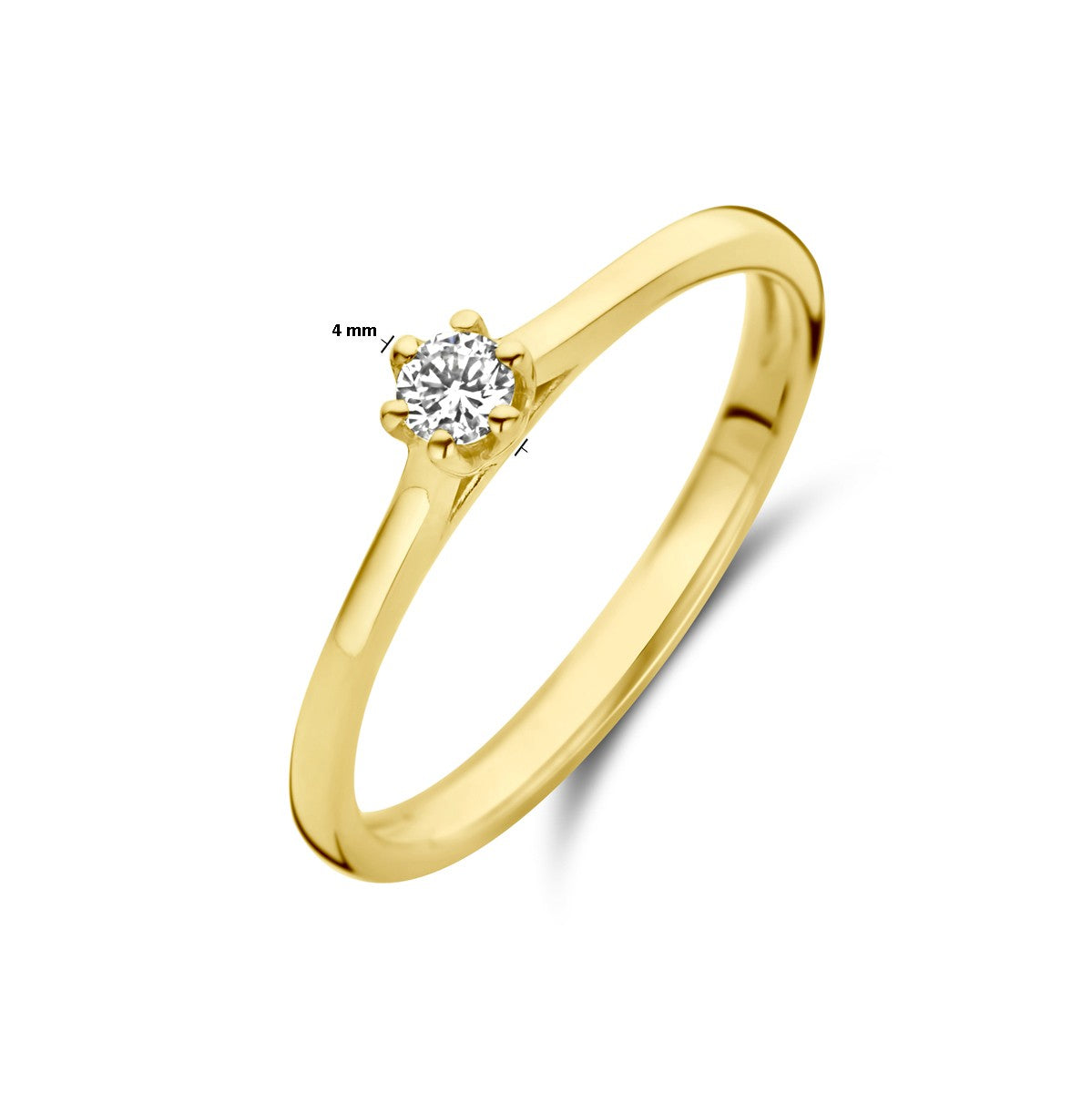Fantasy Collection Aanzoeksring diamant 0.10ct h si 14K geelgoud