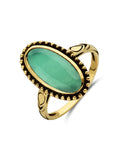 14K Geelgoud Vintage Ring Groen Agaat 4029262 - PansiteNederland.nl