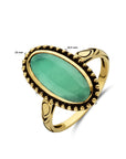 14K Geelgoud Vintage Ring Groen Agaat 4029262 - PansiteNederland.nl