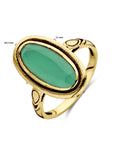 14K Geelgoud Vintage Ring Groen Agaat 4029274 - PansiteNederland.nl