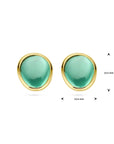 14K Geelgoud Oorknoppen Groen Toermalijn Kwarts 4029313 - PansiteNederland.nl
