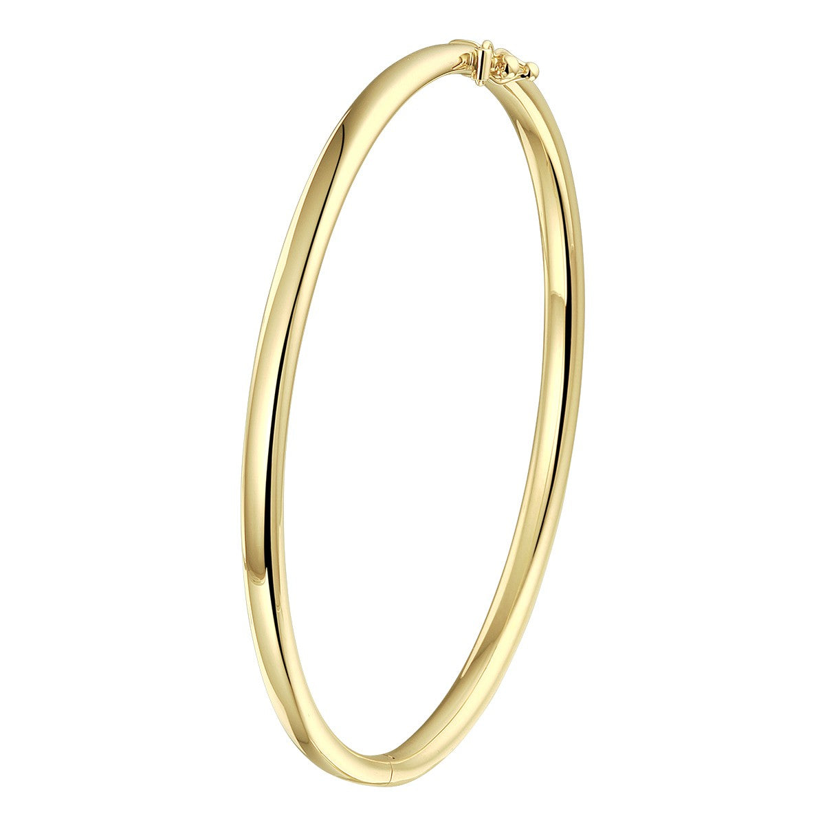 Fantasy Collection Bangle scharnier ovale buis 4,0 mm 14K geelgoud