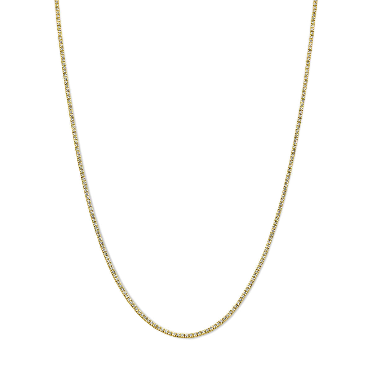 Fantasy Collection Tenniscollier lab grown diamant 2.00ct g si 1,9 mm 42 cm 14K geelgoud