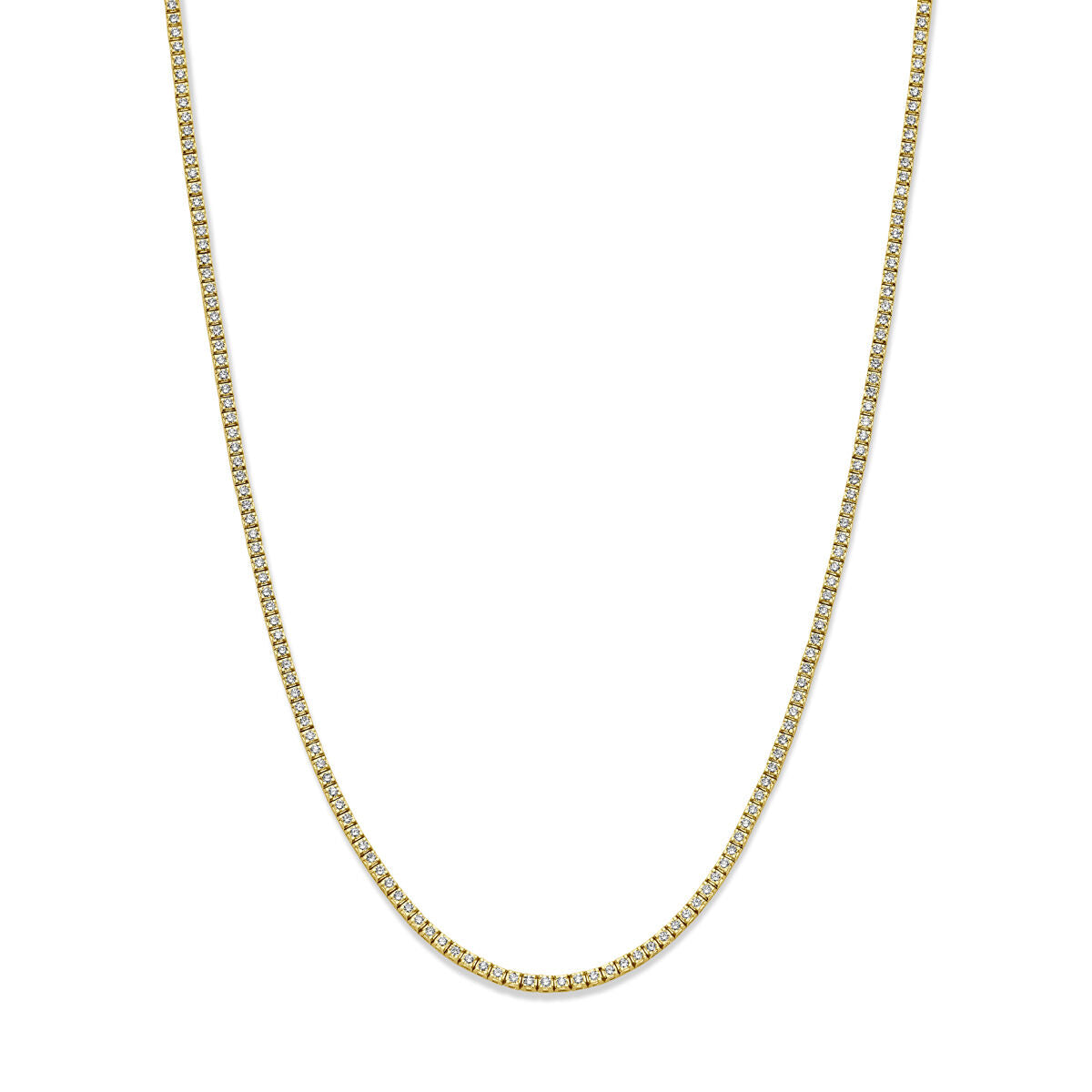 Fantasy Collection Tenniscollier diamant 5.00ct h si 2,5 mm 42 cm 14K geelgoud
