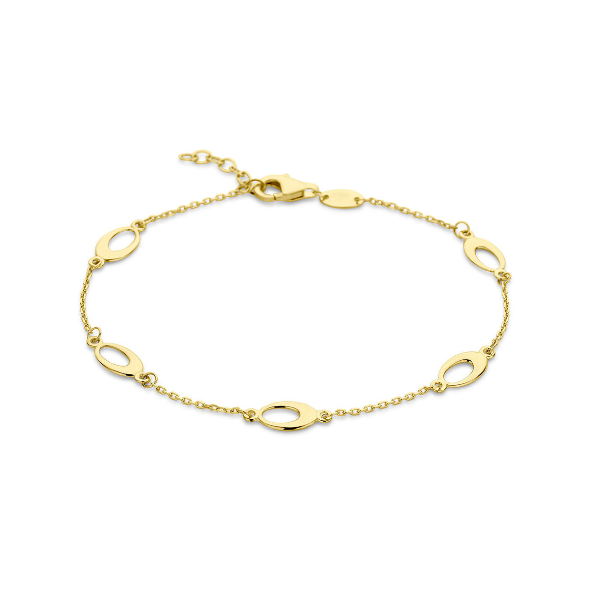 Fantasy Collection Armband ovaal 17 + 2 cm 14K geelgoud